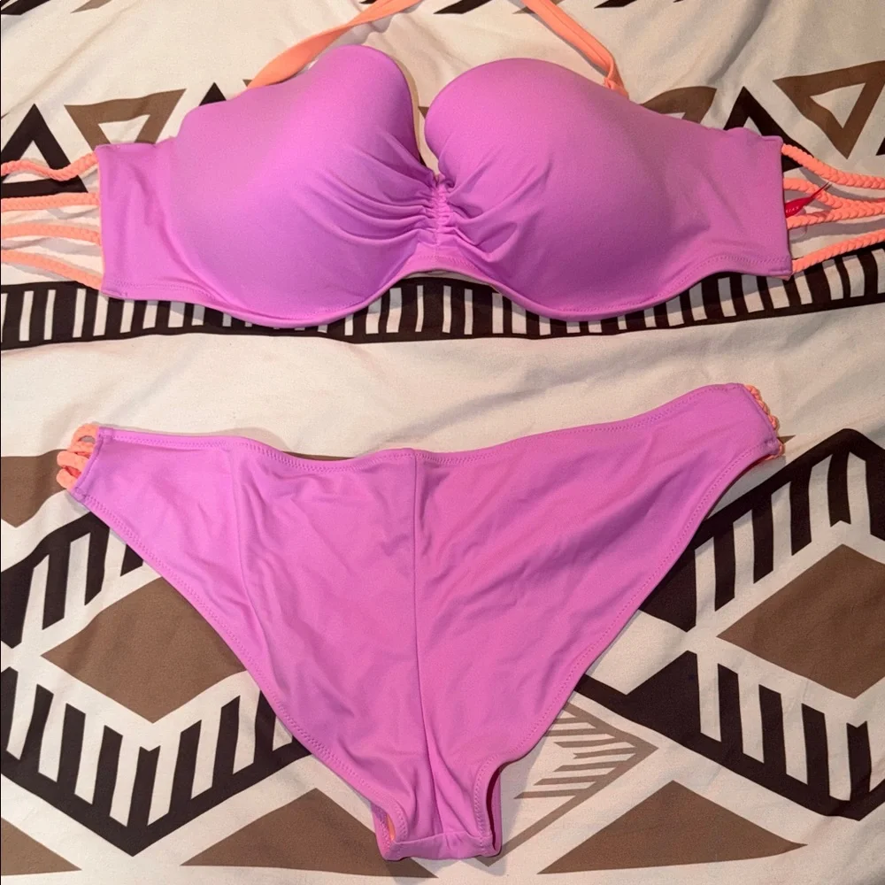 Victoria's Secret Lavender and Coral bikini - Picture 6 of 6